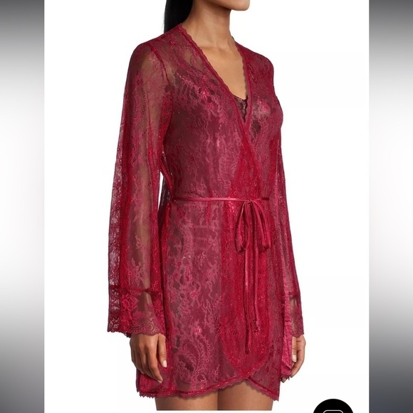 In Bloom Women's Robe Navy Blue marine Lace wrap NEW NWT sz XL feminine gift - Picture 7 of 12